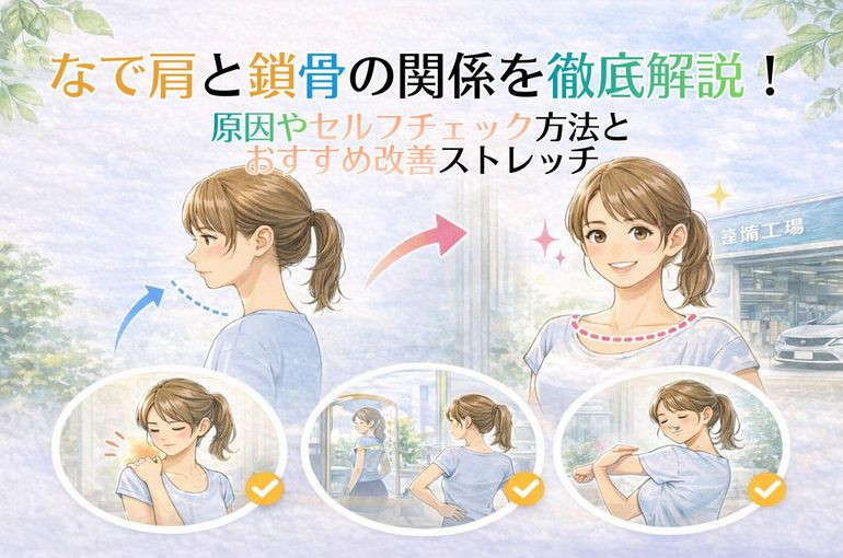 なで肩と鎖骨の関係を徹底解説！原因やセルフチェック方法とおすすめ改善ストレッチ