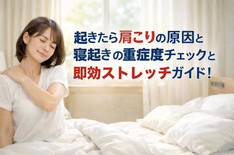 起きたら肩こりの原因と寝起きの重症度チェックと即効ストレッチガイド！