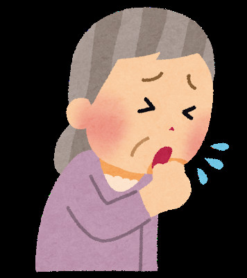 咳をしている老人のイラスト