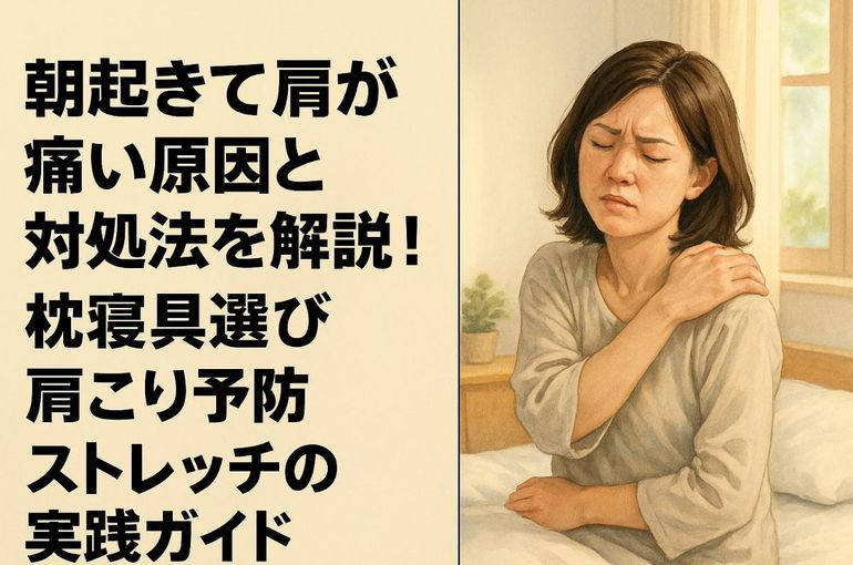 朝起きて肩が痛い原因と対処法を解説！枕寝具選び肩こり予防ストレッチの実践ガイド